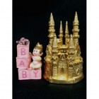 Baby Girl Princess on Blocks with Gold Castle Centerpiece  